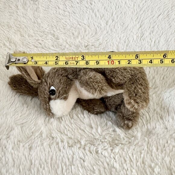 Folkmanis Mini Jack Rabbit Finger Puppet 5” Brown Plush Toy Stuffed Animal - Picture 4 of 5